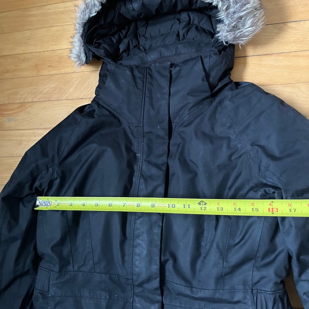 The North Face Arctic Parka Womens Small Black Down Waterproof Faux Fur Hood - Picture 5 of 8
